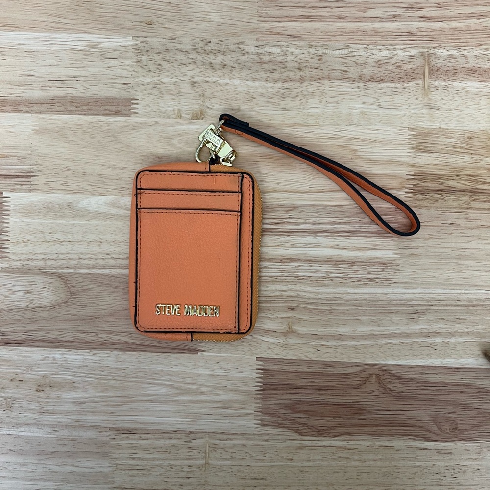 Steve Madden Orange Wristlet Card Holder